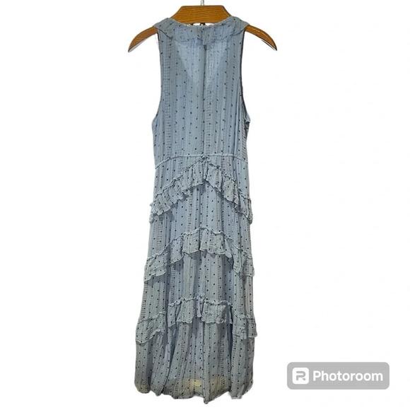 SUNDANCE ~ Belle Courant Cupro Tiered Ruffle Sleeveless Maxi/Midi Length Dress - Picture 3 of 12
